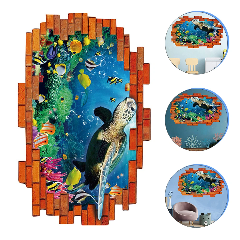 Unique 3D Under The Sea Wall Sticker Underwater World Wall Decals Removable Wall Stickers