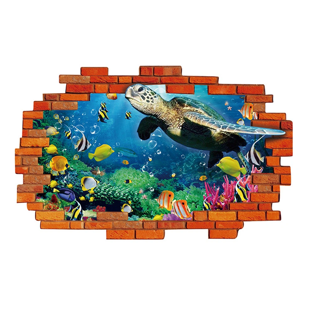 Unique 3D Under The Sea Wall Sticker Underwater World Wall Decals Removable Wall Stickers