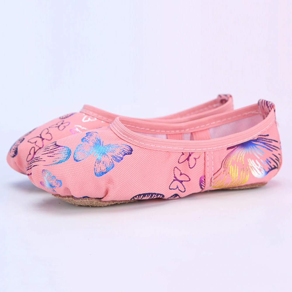 Kids Sole Ballet Dance Shoes Printing Ballet Slippers Dance Gymnastics Yoga Shoes - Size 29(Random Pattern Position)