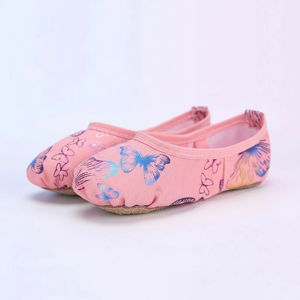 Kids Sole Ballet Dance Shoes Printing Ballet Slippers Dance Gymnastics Yoga Shoes - Size 29(Random Pattern Position)