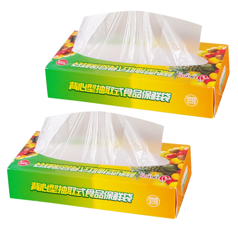 2 Box/300pcs Disposable Draw-out Storage Bags Useful Sealing Food Storage Pouches Deli Packaging Bag for Home Kitchen