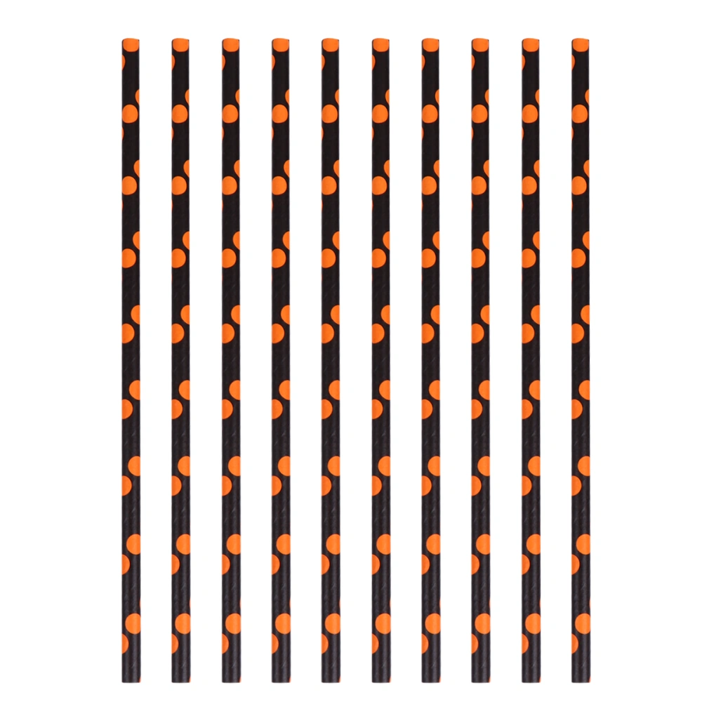 50 Pcs / 2 Packages Classic Halloween Patterns Straws for Halloween Party