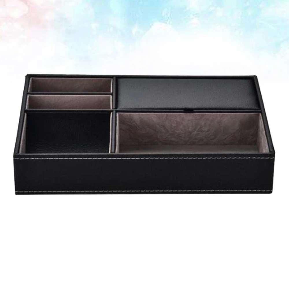 1pc Desktop Storage Box Office Desktop File Sorting Storage Case Organizer for Office Home (Black)