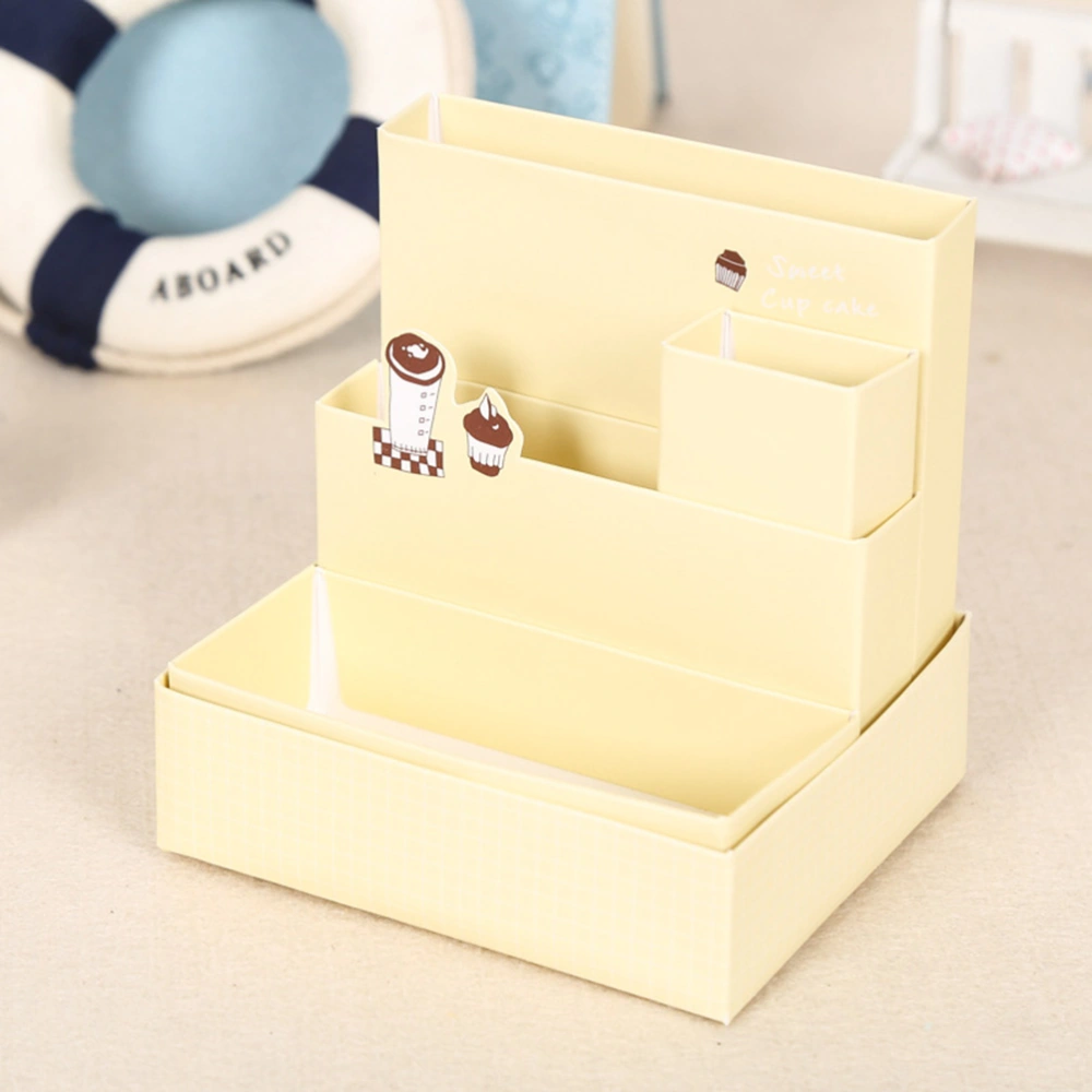 Paper Foldable Cosmetics Storage Box Compartments Desktop Organizer Sundries Container (Random Clor)