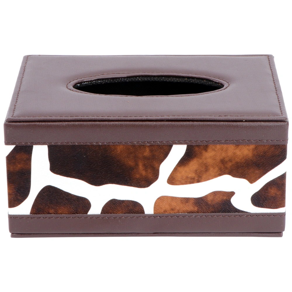 1 Pc Stylish Tissue Box Practical Household  Napkin Container (M, Black White)