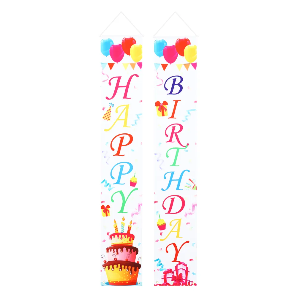 1Pair Party Door Curtain Delicate Hanging Banner Birthday Party Decoration