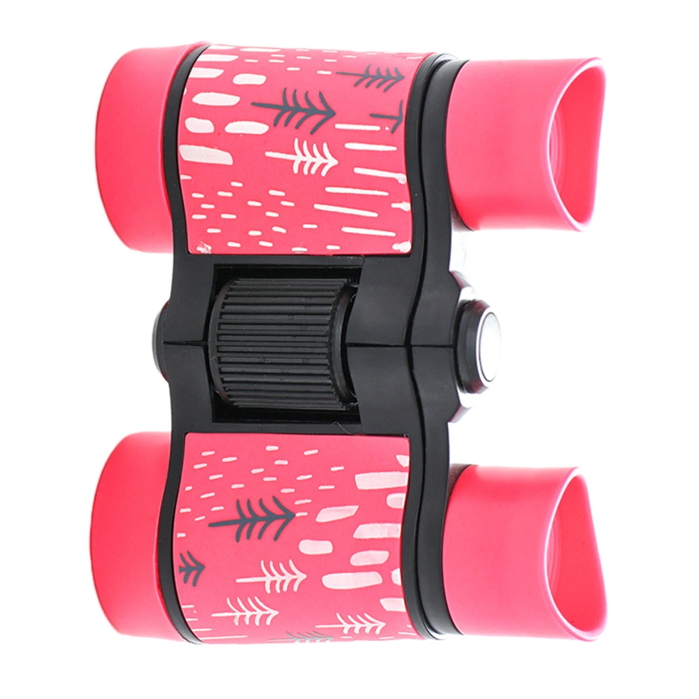 Adorable Children Telescope Printed Non-slip Binoculars Durable Nature Watching for Kids (Pink)