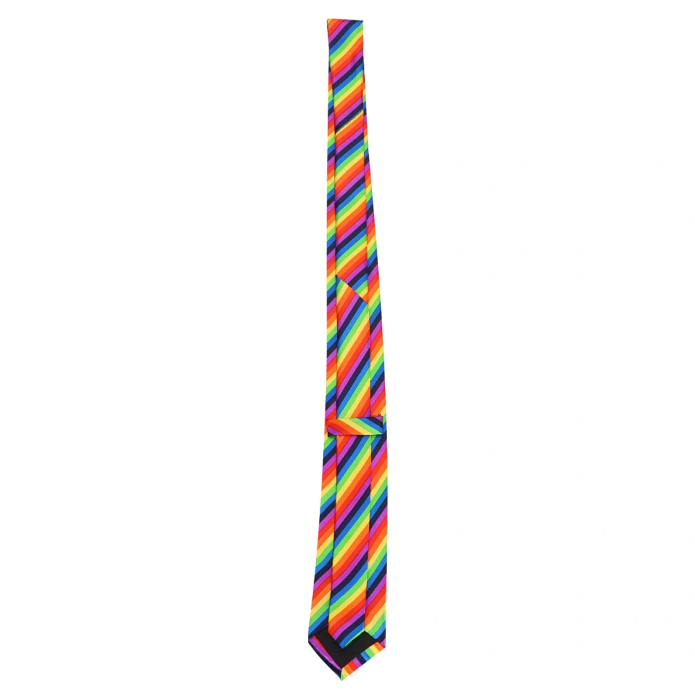 1pc 8cm Width Necktie Casual Rainbow Printing Tie Fashion Necktie Costume Props Party Necktie