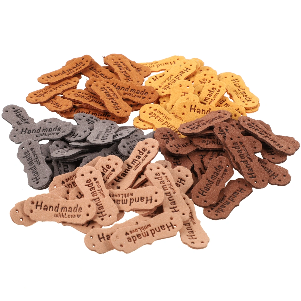 100pcs Clothing Embossed Label Decorative Clothes Sewing Leather Labels Tags