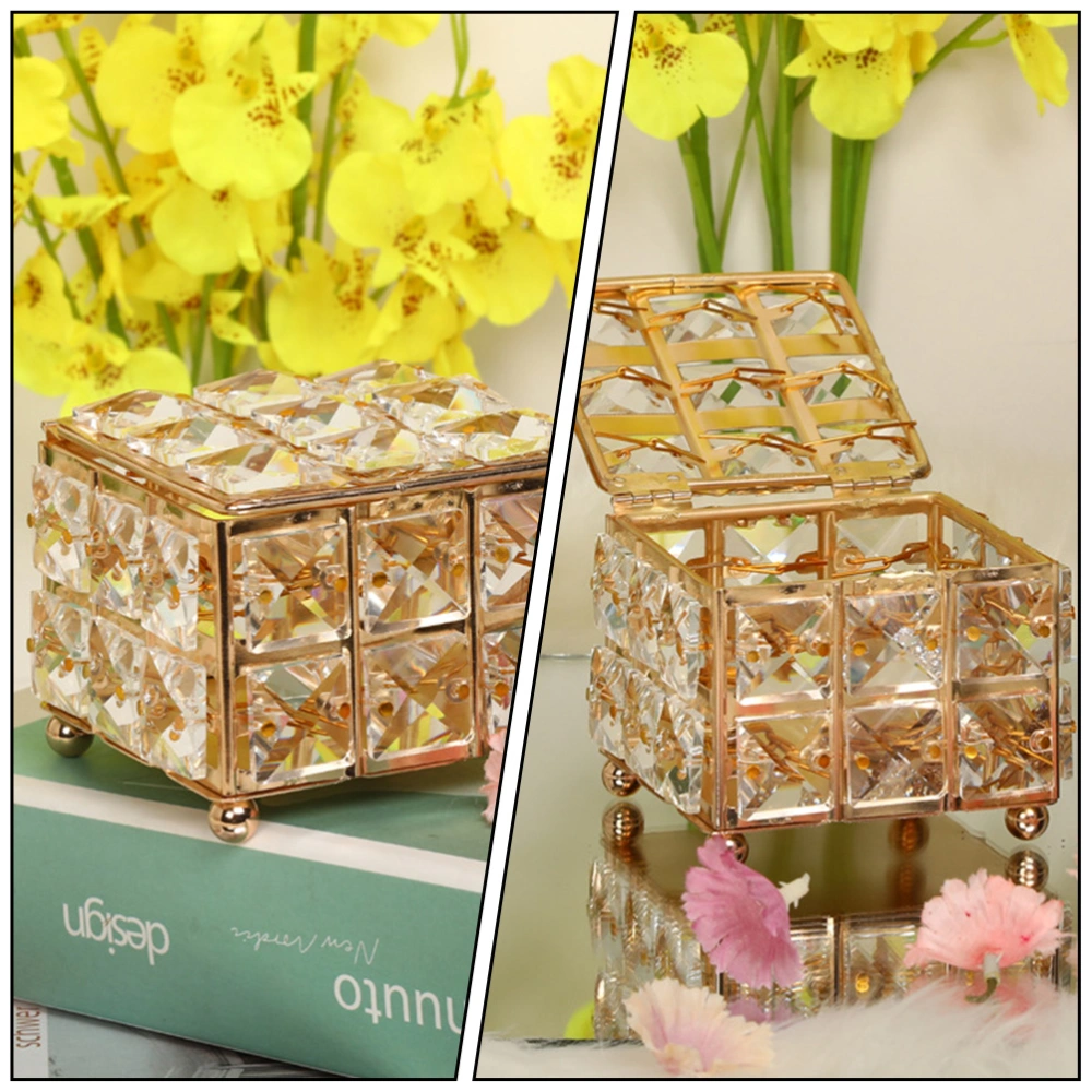 1pc Desktop Jewelry Box Square Jewelry Organizer Jewelry Storage Container