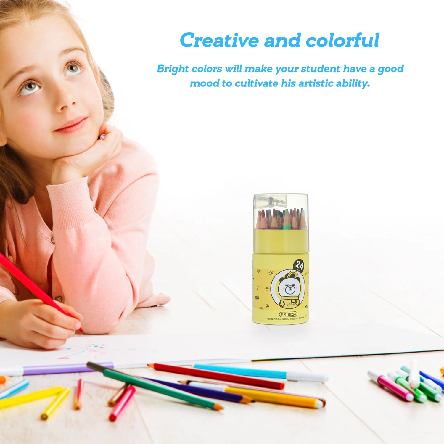 1 Box of Decorative Painting Pencils Colored Pencils for Artists Portable Drawing Colored Pencils(24Pcs)