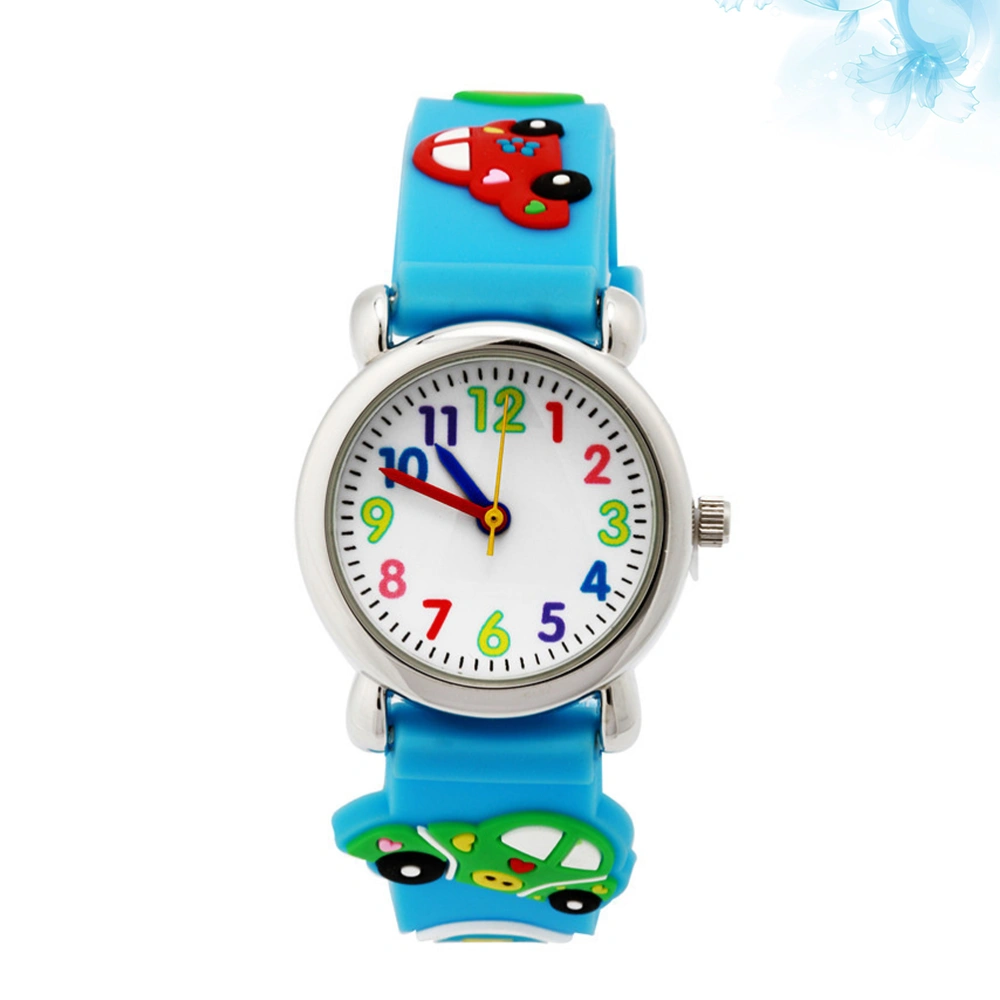 Creative Children Watch Cartoon Vehicle Wristwatch Stylish Quartz Watch Birthday Gift for Kids Toddlers