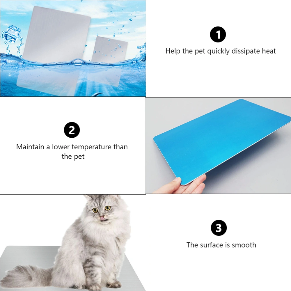 Pet Aluminium Cooling Pad Cat Dog Cold Plate Summer Ice Bed Pet Supply