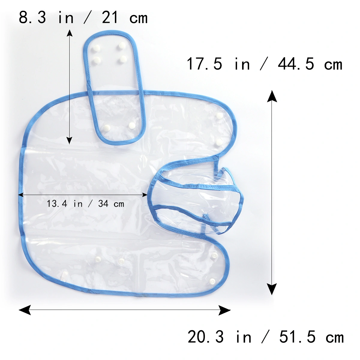 Waterproof Puppy Raincoat Transparent Pet Rainwear Clothes for Small Dogs/Cats - Size L (Blue)