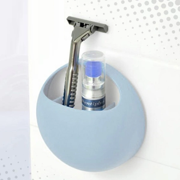 Creative Semi-circle Shaped Wall-mounted Toothbrush Holder Razor Storage Box (Light Blue)