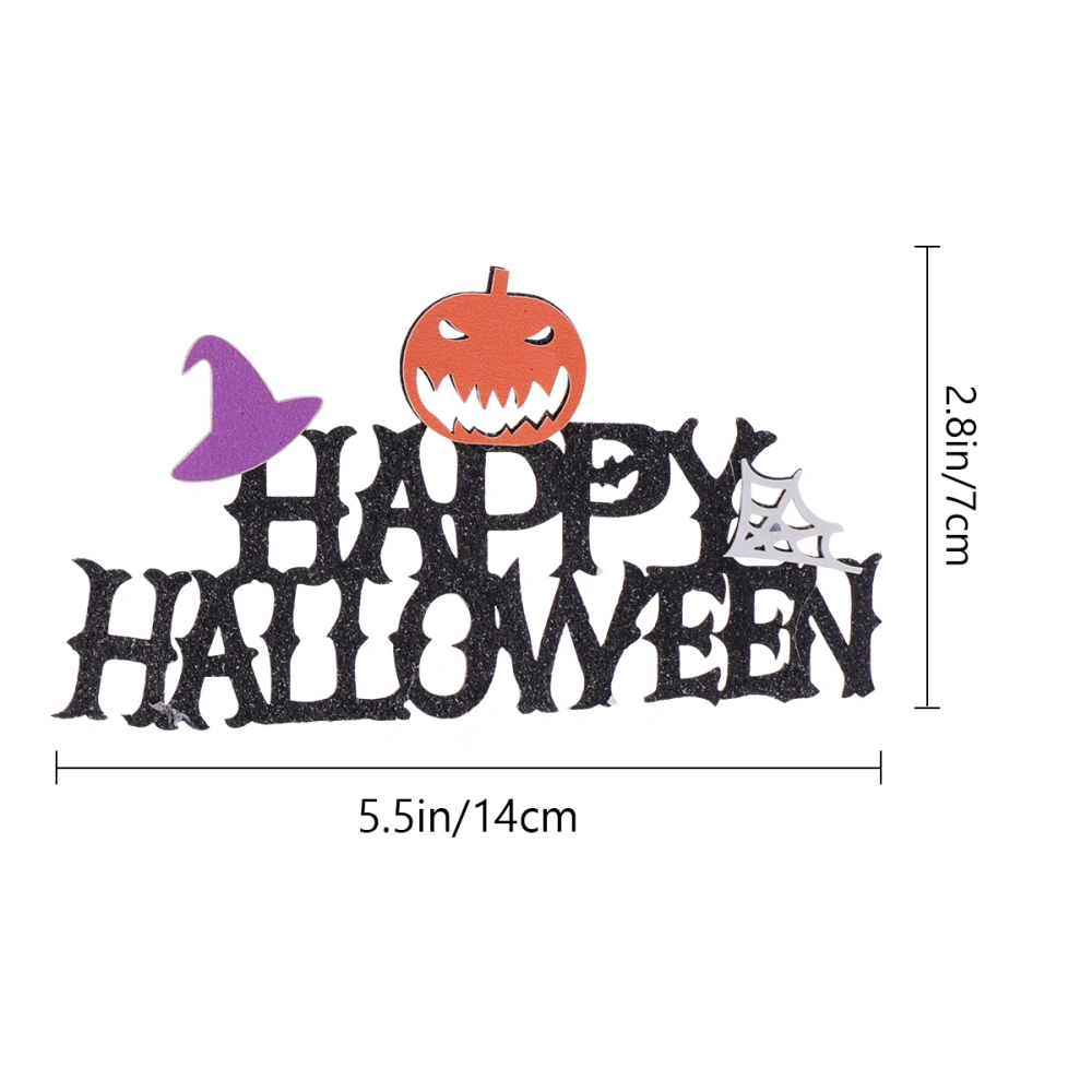 5pcs Halloween Cake Picks Creative Cake Insert Cards Witch Hat Pumpkin Happy Halloween Party Supplies