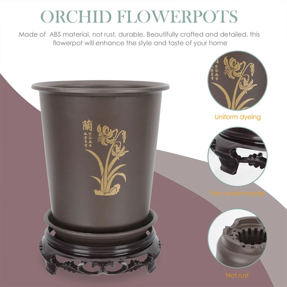 2 Sets Orchid Flowerpots Orchid Planting Pot Plastic Planters Indoor Plants Pots