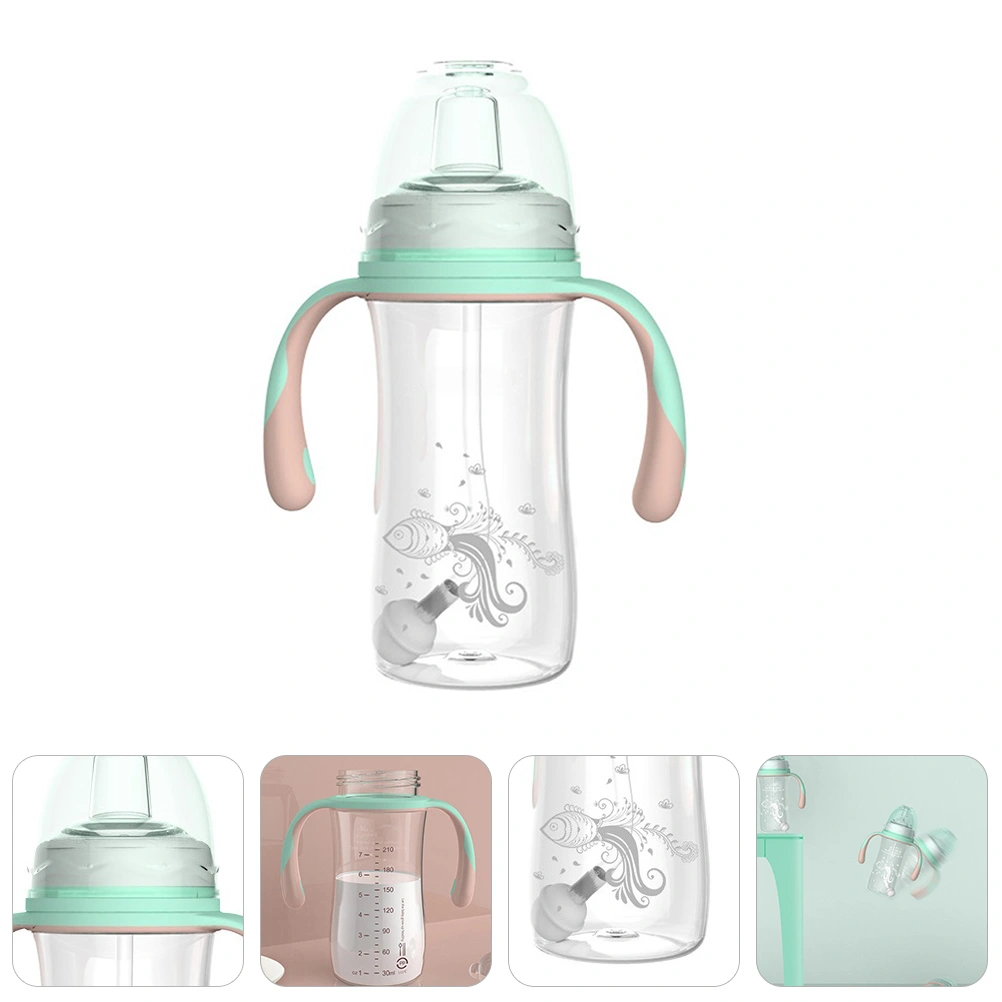 1pc Wide Caliber Baby Feeding Milk Bottle with Handle Baby Feeding Supply 240ml