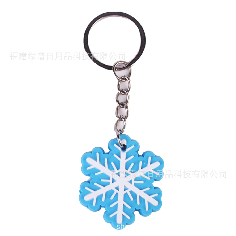 10pcs Christmas Snowflake Keychain Delicate Cartoon Key Chain Pendant Bag Hanging Charm