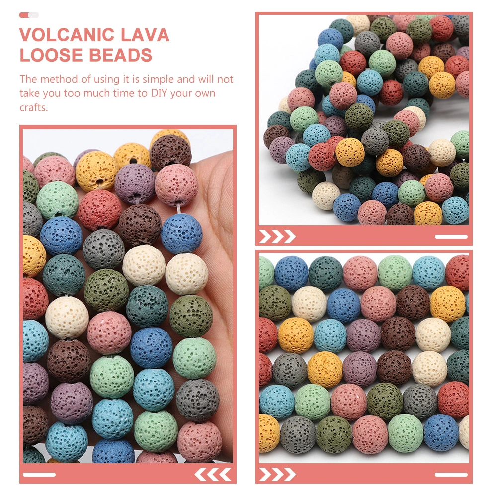 1 String of Volcanic Stone Beads Volcanic Lava Spacer Beads Diy Jewelry Making Supplies