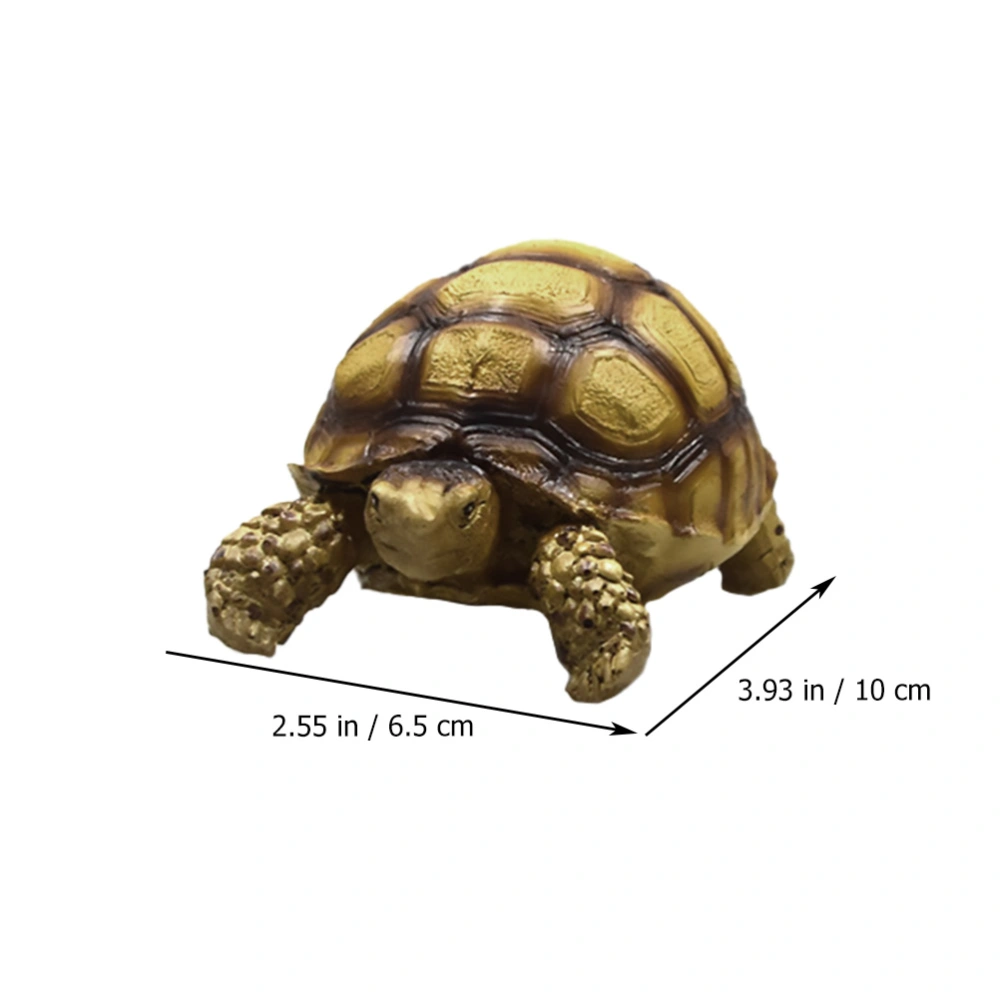 1pc Simulation Turtle Statue Resin Home Decoration Fish Tank Decoration (Yellow)