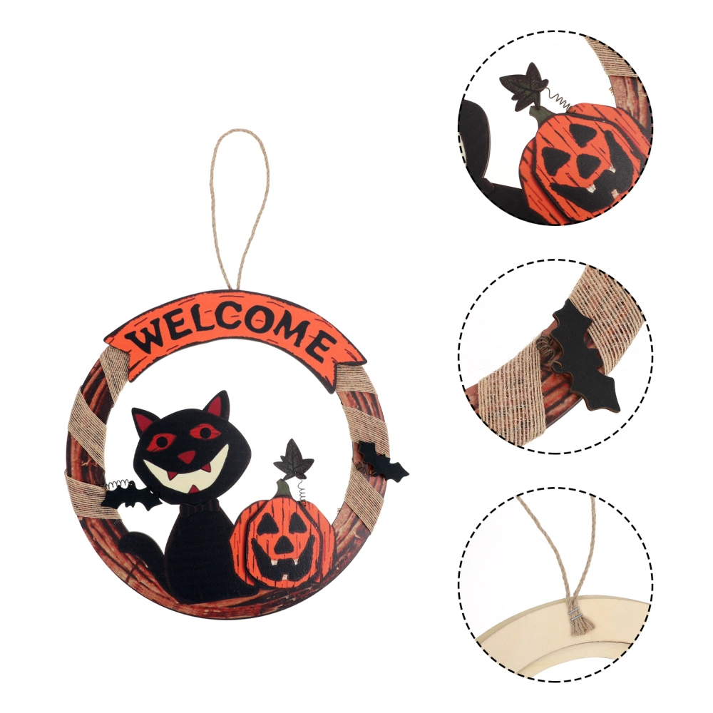 1pc Halloween Hanging Door Sign Funny Wall Sign Wooden Festival Decoration