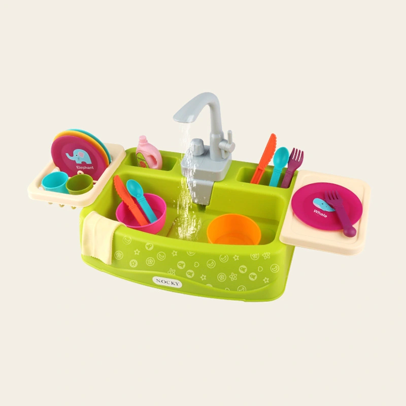 Pretend Play Kitchen Toy Sink Faucet Electronic Tap Play Sink Faucet with Flowing Water