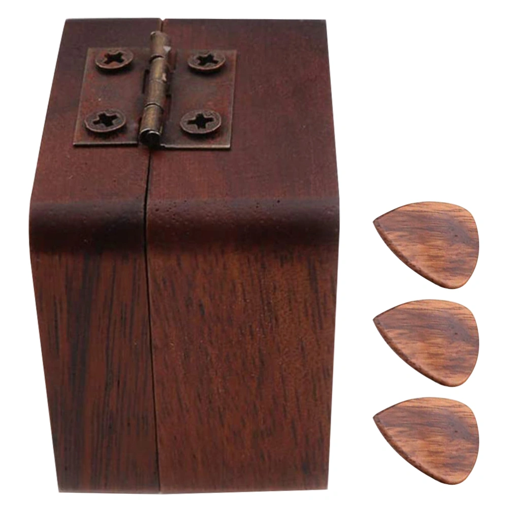 1 Set Multipurpose Wooden Guitar Picks Electric Folk Guitar Picks Boxed Plectrums