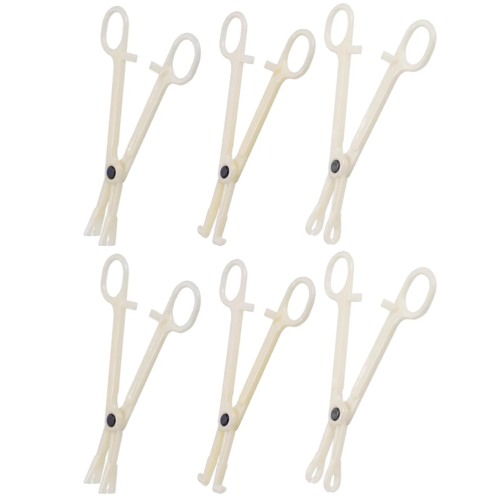 6pcs Body Piercing Clamps Plastic Disposable Forceps Piercing Tool