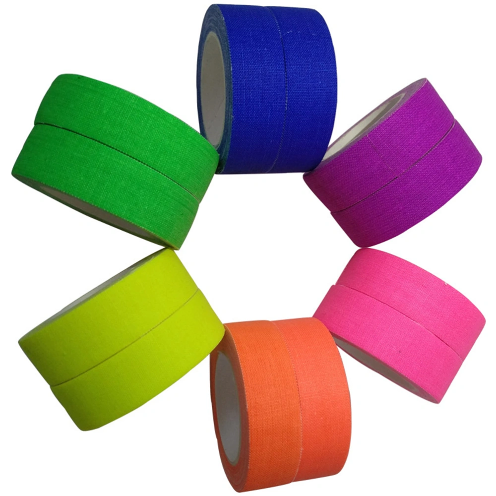 5 Rolls of Fluorescent UV Cotton Tapes Self-Adhesive Luminous Tapes for Light Show Show Stage Performance Decoration (Random Color)