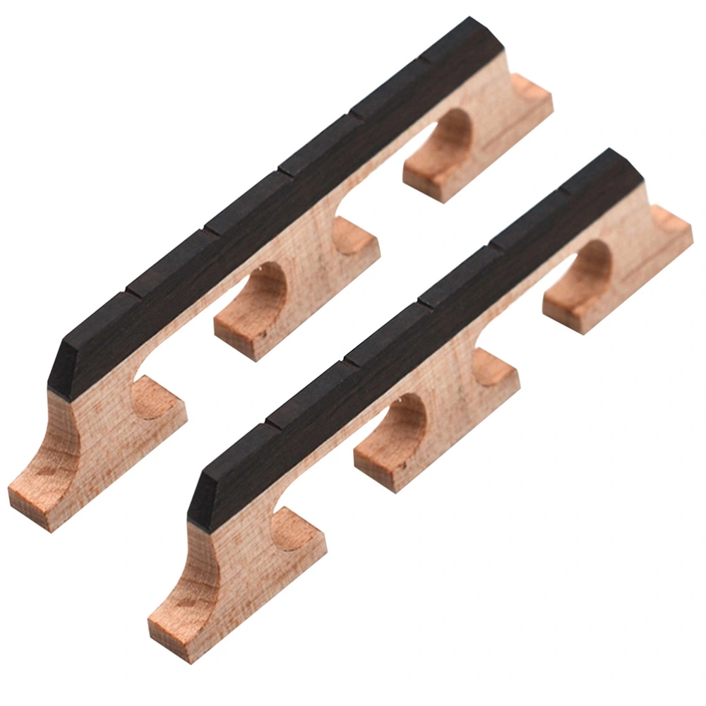 2pcs Banjo Bridge Wood Banjo Bridge Accessory Professional Replacement Wooden Bridge