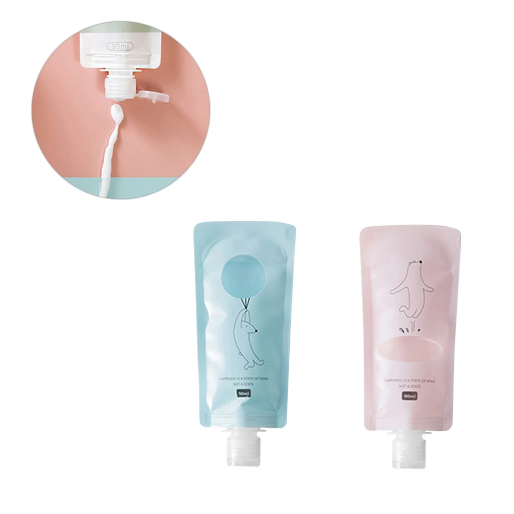 2pcs Plastic Skin Milk Storage Bottle Empty Lotion Bags Emulsion Liquid Containers for Travel Outdoor