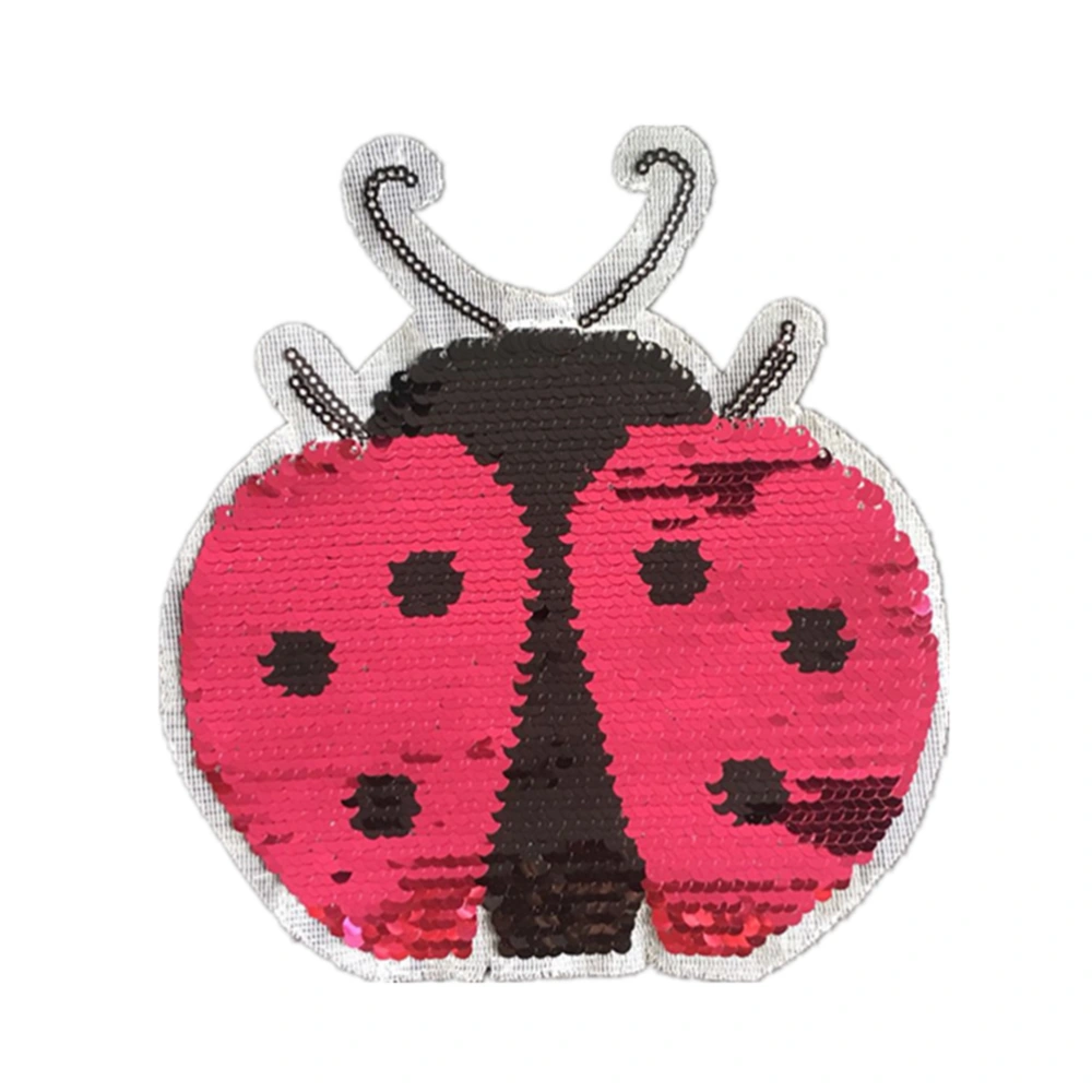 Seven Star Ladybug Patch Bead Piece Embroider Double Side Glitter Piece Cloth Patch