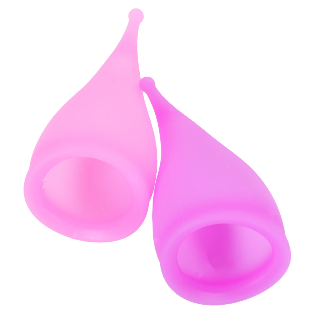 2pcs 30ml Silicone Women Menstrual Cup Monthly Menstrual Leak-proof Collector (Pink, Purple, Size L, 2pcs/Pack)