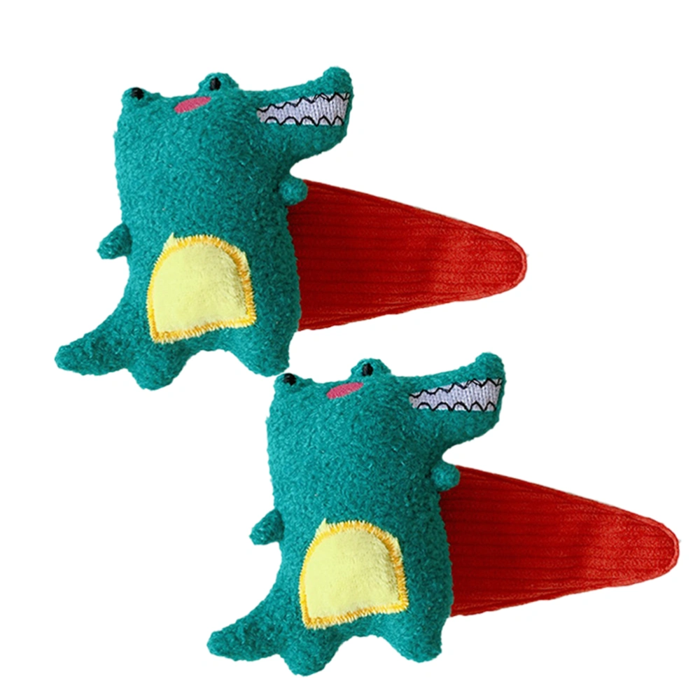 2Pcs Dinosaur Shaped Hair Clips Bang Barrette Creative Hair Cartoon Headdress Green