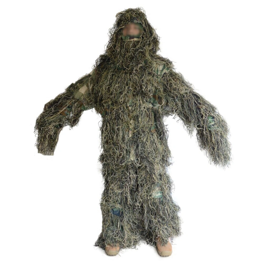 Outdoor Woodland Forest Camouflage Hunting Apparel for Wargame Wildlife Photography Shooting Halloween Airsoft Paintball 3D Tactical Wear Conceal Suit