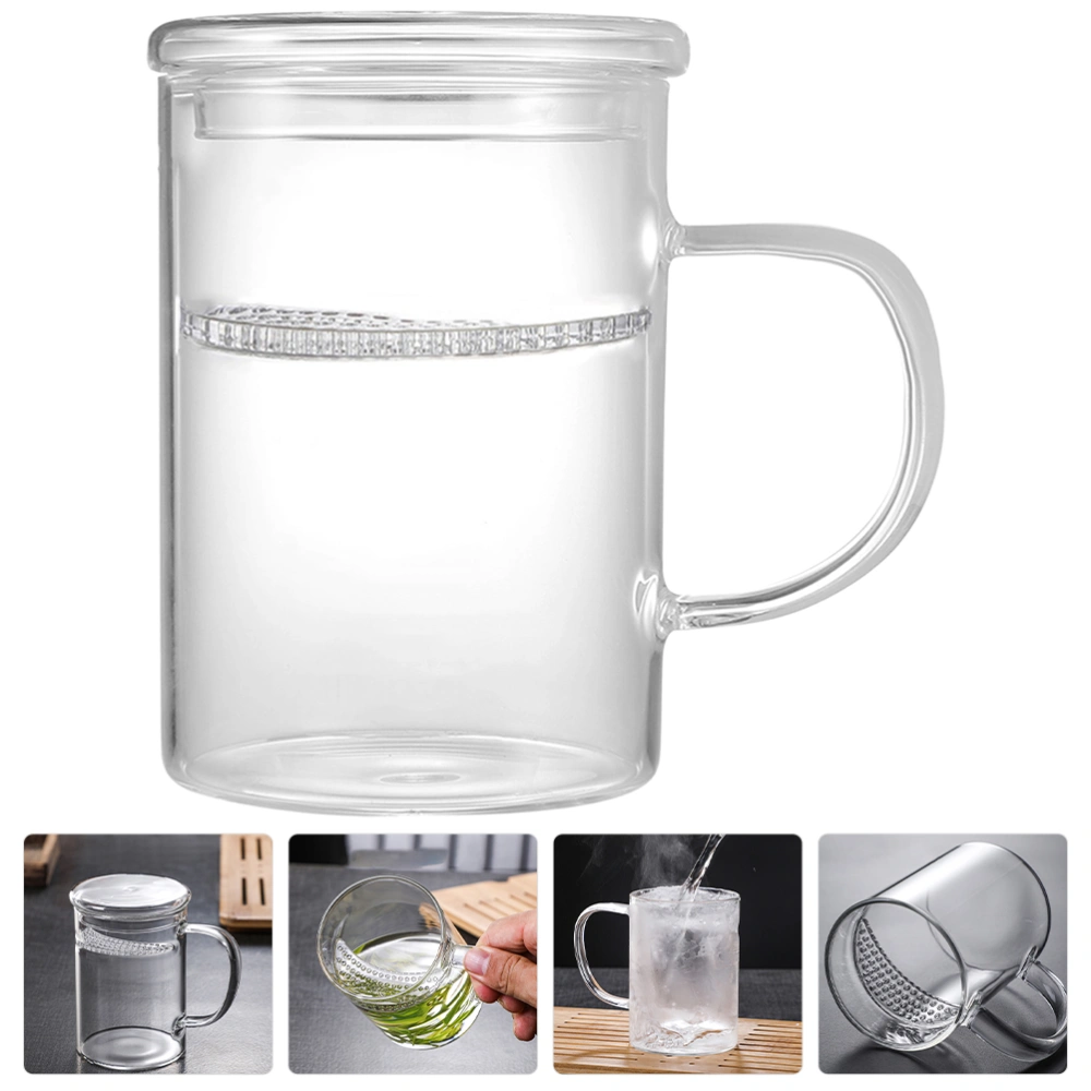 Glass Water Cup Glass Milk Cup Household Glass Cup Covered Glass Mug Clear Glass Coffee Cup