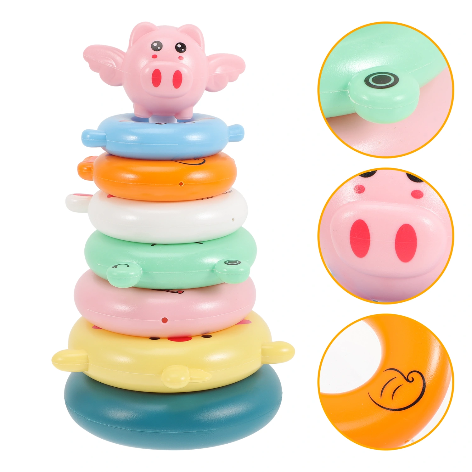 1 Set Stacking Toys Rainbow Ring Stacking Game Toys Toddlers Early Educational Toys