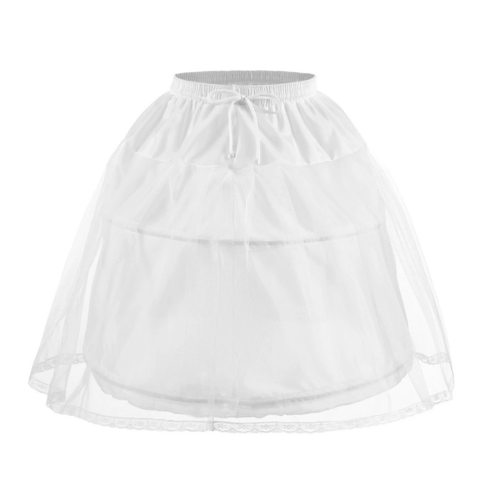 1pc Kids Lolita Dress Underskirt Steel Rim Skirt Layered Bubble Skirt (White)