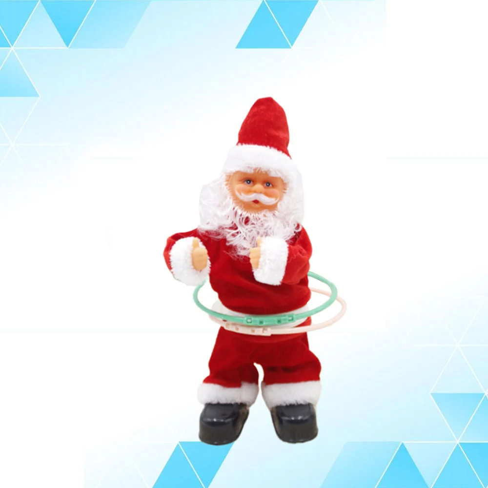 Electric Santa Claus Toy Lovly Santa Doll Table Adornment Xmas Party Desktop Decor for Kids Children without Battery