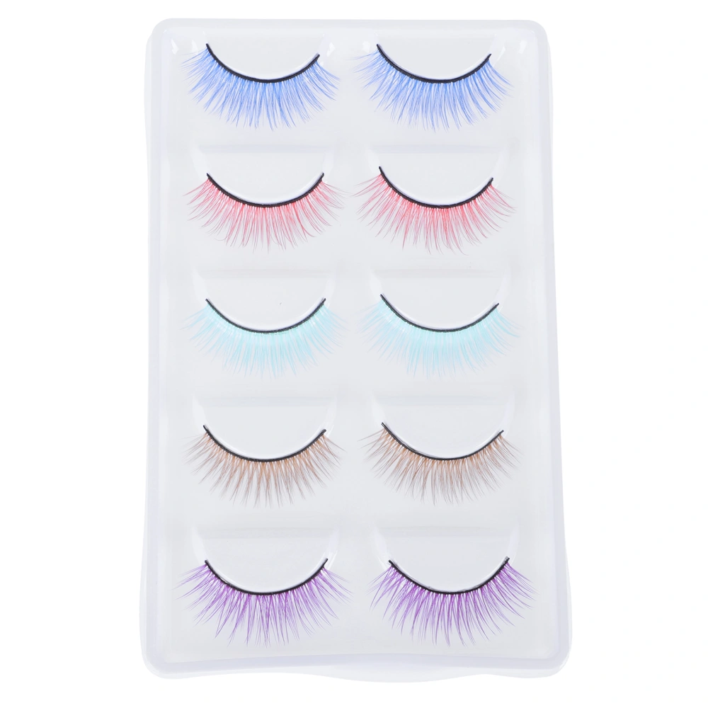 5pairs Halloween Performance Fake Eyelashes Man-made Fiber False Eyelashes