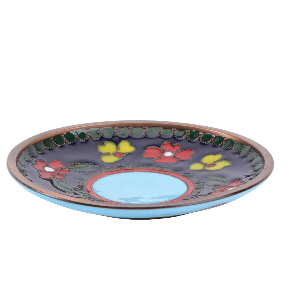 1pc Bowl Mat Alloy Cup Placemat Enamel Style Coasters Delicate Tableware