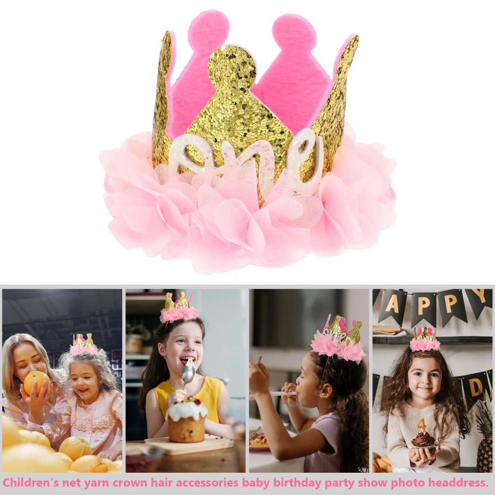 1Pc Lovely Baby Crown Headdress Decorative Headband Creative Baby Birthday Headwear