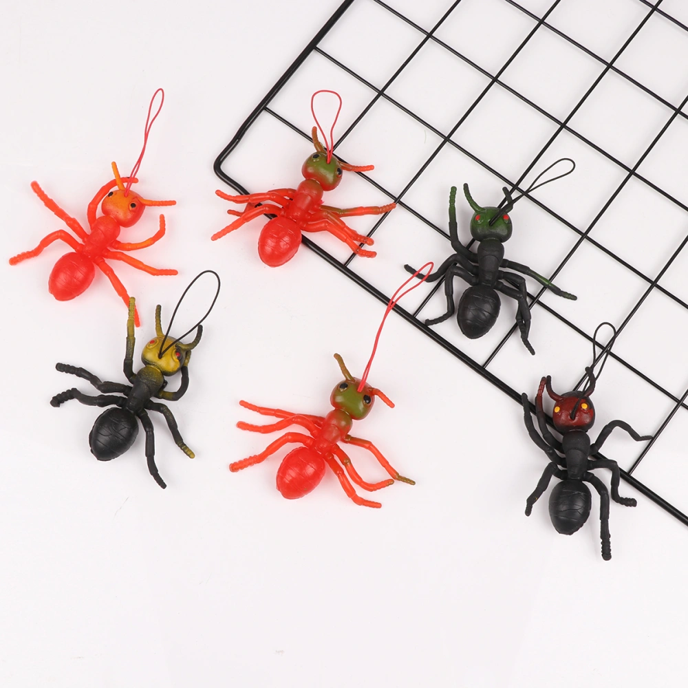 6pcs Simulation Ant Toys Fake Animal Model Children Toys Ants Models for Kids (Red + Black, Random Ant Head Color)