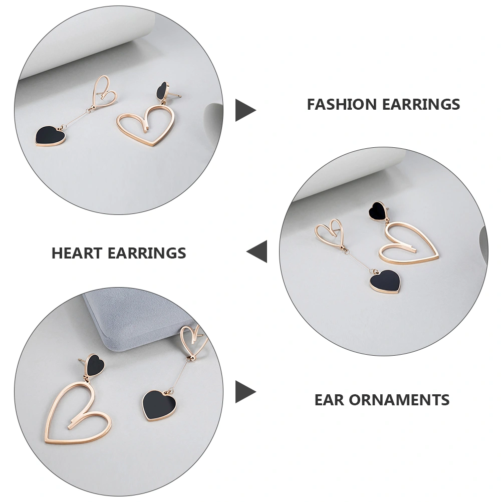 1 Pair Fashion Heart Earrings Ear Studs Women Earring Jewelry Ear Ornaments