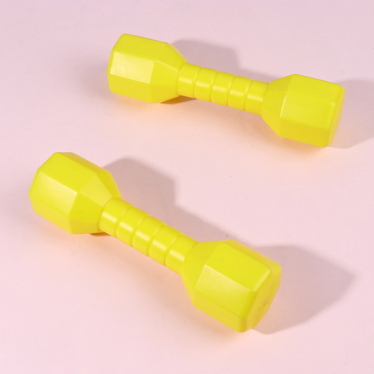 4pcs Children Octagonal Dumbell Outdoor Plastic Fitness Equipment Kids Performance Dancing Tool Exercise Toy (Yellow)