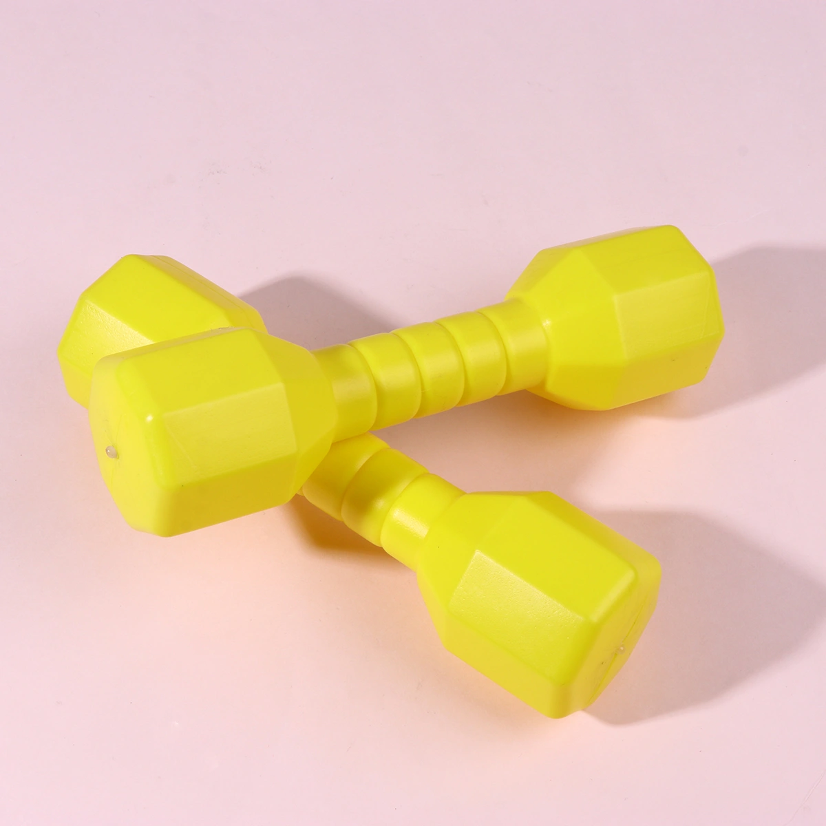 4pcs Children Octagonal Dumbell Outdoor Plastic Fitness Equipment Kids Performance Dancing Tool Exercise Toy (Yellow)