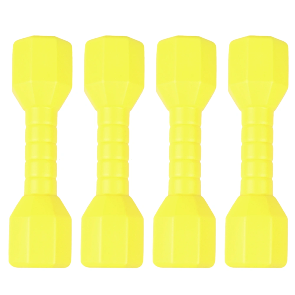 4pcs Children Octagonal Dumbell Outdoor Plastic Fitness Equipment Kids Performance Dancing Tool Exercise Toy (Yellow)