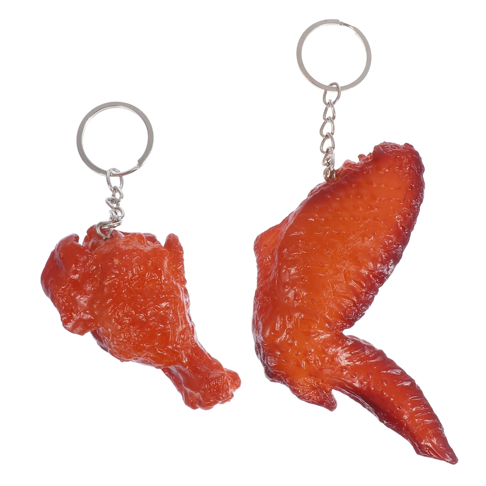 2Pcs Creative Simulation Food Model Key Chains Hanging Bag Pendants (Assorted Color)