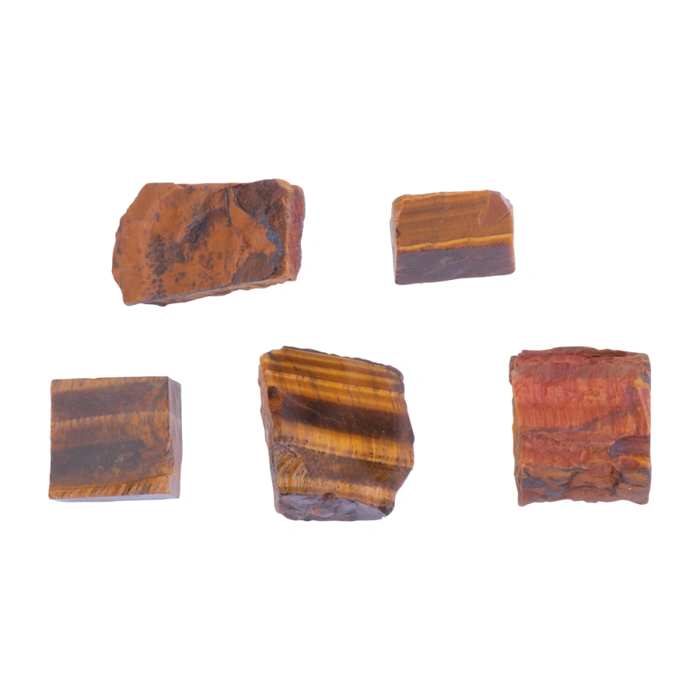 5Pcs Natural Tiger's Eye Stones Delicate African Tiger's Eye Stones Materials Gemstone Rocks Minerals (2-3cm)